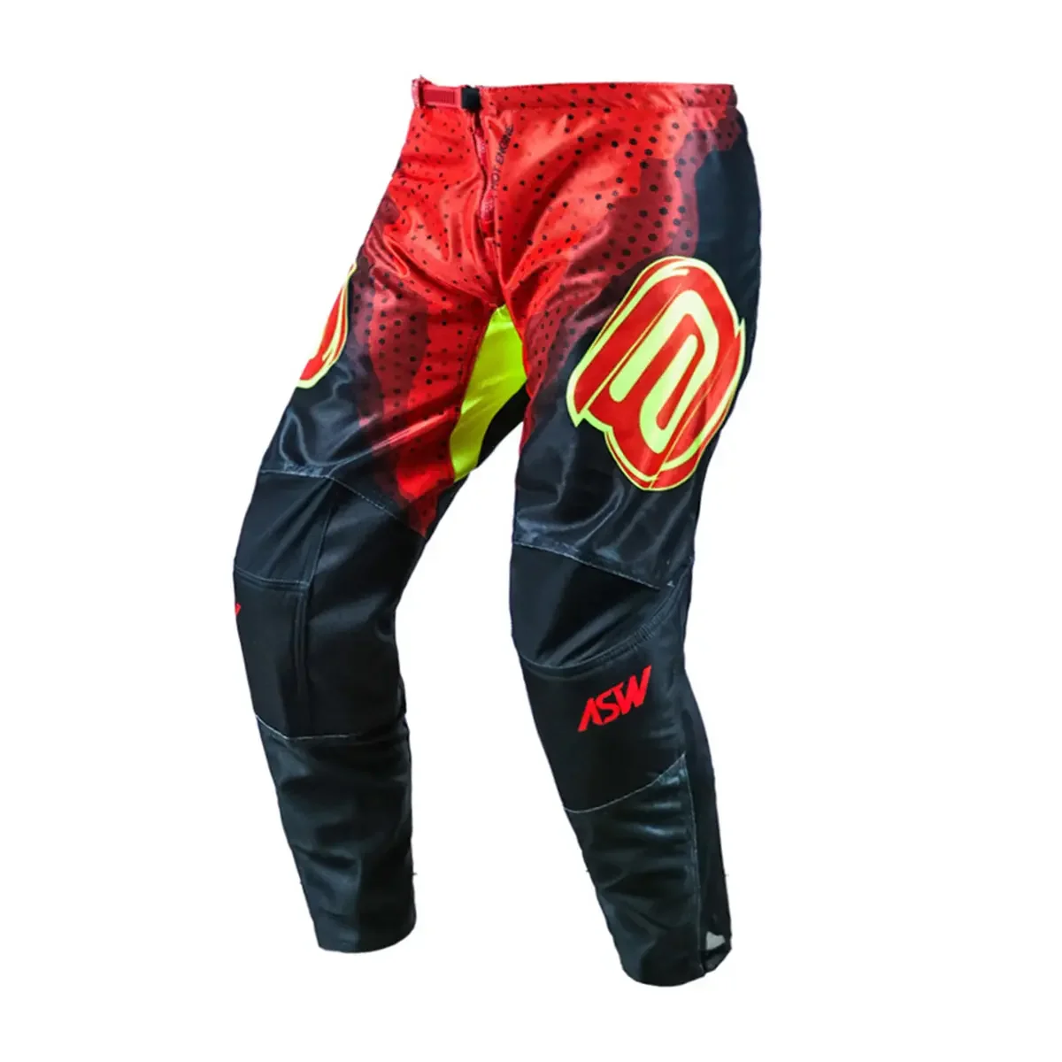 Calça ASW Vented Diffuse 26 Preto/Vermelho/Amarelo Flúor